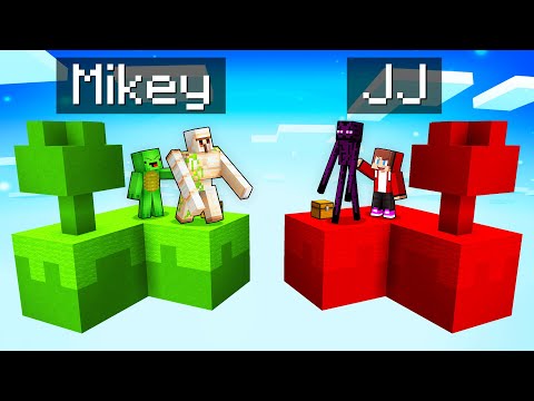 Mikey Control Golem vs JJ Control Enderman SKYBLOCK Battle in Minecraft (Maizen)