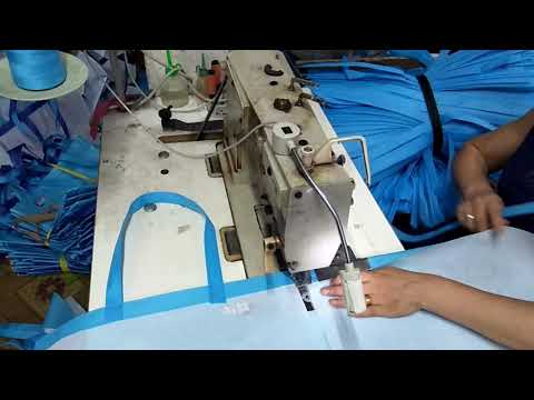 How to make the two needle of the above  side of sewing lamination non woven bag