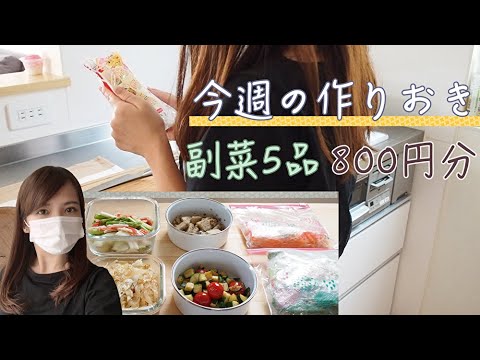 【作り置き】副菜5品 800円分を作っていきます！下味冷凍2品🎶