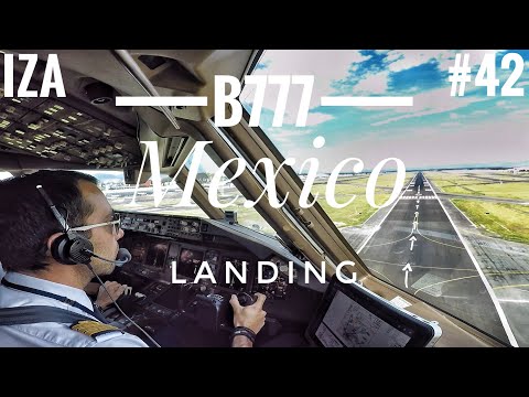 B777 LANDING Mexico Cockpit View