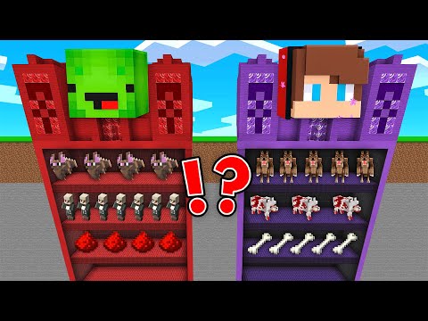 Mikey WEREWOLF vs JJ VAMPIRE Temple Underground Base in Minecraft Maizen!