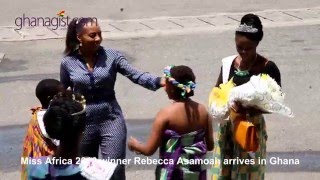 Miss Africa 2016 Rebecca Asamoah arrive in Ghana | @GhanaGist Video