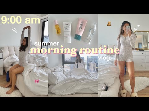 *realistic* 9AM MORNING ROUTINE 🎀 healthy habits, working out, productive & aesthetic vlog