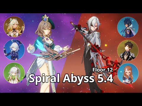 5.4 NEW ABYSS C6 Lisa + C4 Nahida & C0 Arlecchino Melt - Floor 12 (9 Stars) | Genshin Impact