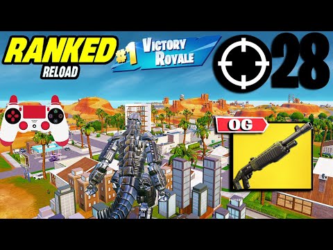 28 Elimination Solos "UNREAL Ranked RELOAD” Gameplay Wins (Fortnite Chapter 6 PS4 Controller)