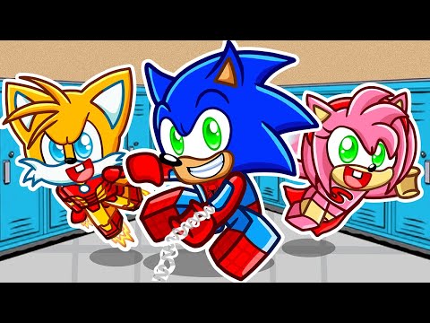 Sonic Goes To SUPERHERO SCHOOL In Roblox!