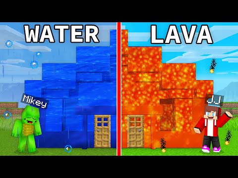 JJ's LAVA Base vs Mikey's WATER Base UPGRADE Battle in Minecraft - Maizen