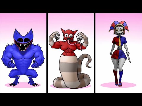 Sprunki Huggy Wuggy vs Sprunki OC Pomni & OC Mroona and Wyrum But Humanized | Compilation Incredibox