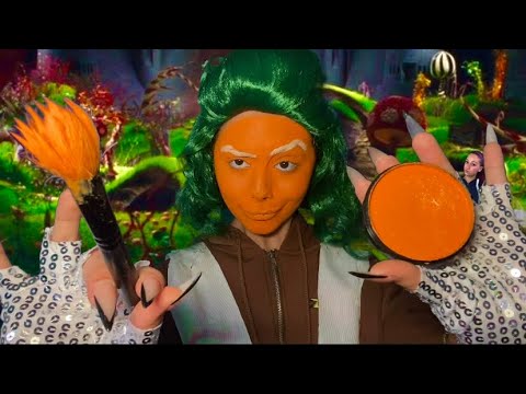 ASMR~ Oompa Loompa does your makeup fast (orange triggers 😫🧡🫶🏻)