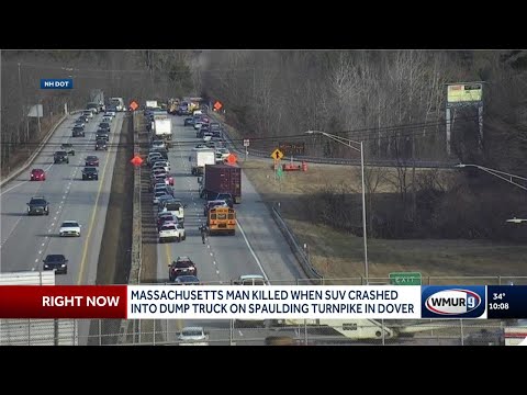 Man dead after crashing into dump truck on Spaulding Turnpike in Dover, state police say