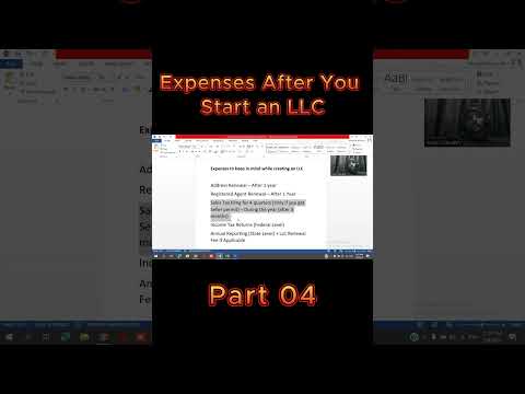 Things to Keep in Mind Before Creating an LLC | Expenses After You Start an LLC | Part 04