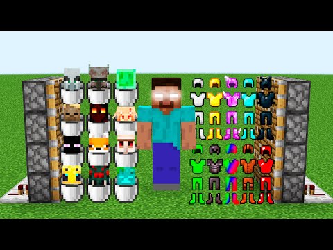 All armors and + mobs in buckets and x303 Herobrines combined