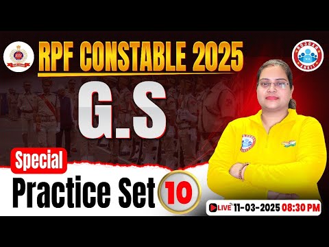 RPF Constable GS Classes 2025 | RPF Constable GS Practice Set #10 | RPF GK/GS MCQs By Parul Ma'am