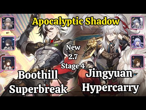 E0S0 Boothill superbreak & E0S0 Jingyuan Hypercarry Apocalyptic Shadow stage 4 clear / hsr