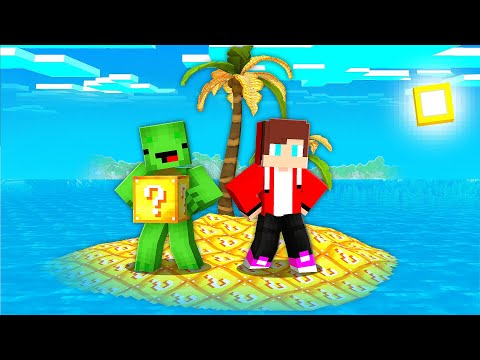 JJ And Mikey Survive On LUCKY BLOCK ISLAND In Minecraft - Maizen