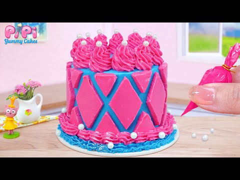 👋How To Make Yummy Miniature Rainbow Chocolate Buttercream Cake🍫 Pipi Yummy Cake