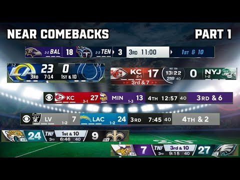 Comebacks That Fell Short in the 2023 NFL Season | Part 1