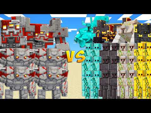 REDSTONE vs DIAMOND, NETHERITE, IRON & GOLD ARMY