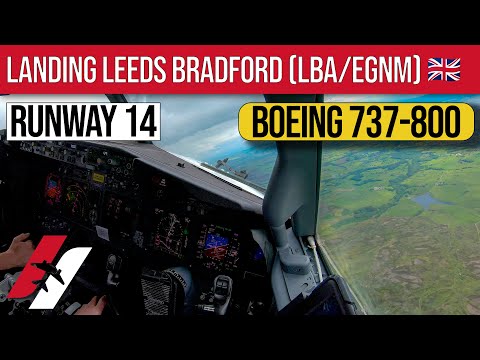 Approach & Landing Leeds Bradford Airport Boeing 737-800 Cockpit View [4K]