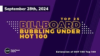 Billboard Bubbling Under Hot 100 Top 25 (September 28th, 2024)