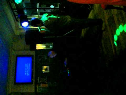 Dave singing on the karaoke at his leavers do :)