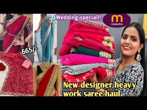 Meesho Top Wedding Saree Haul || Designer saree haul | Meesho Haul