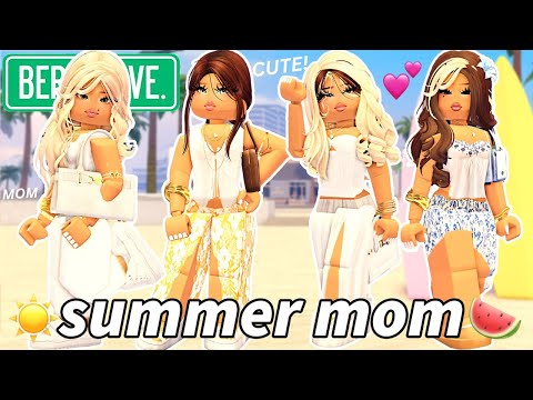 Realistic SUMMER MOM TUTORIAL & OUTFIT CODES For Berry Avenue!