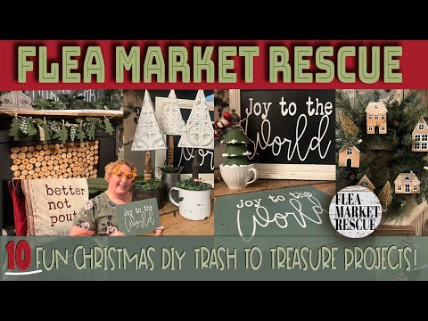 TEN DIY THRIFT STORE CHRISTMAS TRASH TO TREASURE HOME DECOR PROJECTS + NEW HOLIDAY PRODUCT REVEAL!