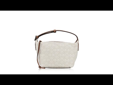 Loewe Anagram Jacquard Cubi Small Bag Ecru Tan