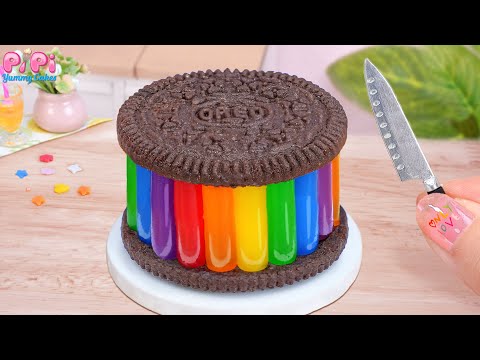 👋How To Make Yummy Miniature Rainbow Chocolate Buttercream Cake🍫 Pipi Yummy Cake