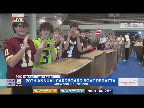 Kenny explains how Lakewood H.S. Cardboard Boat Regatta makes physics fun