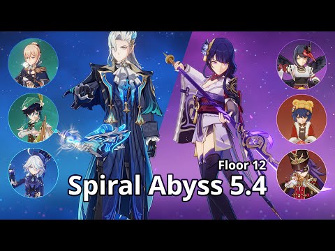 5.4 NEW ABYSS C0 Neuvillette Swirl & C3 Raiden Shogun Overload - Floor 12 (9 Stars) | Genshin Impact