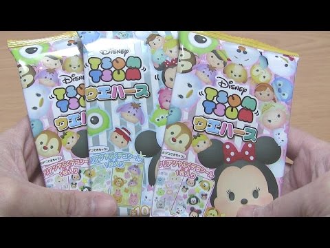 TSUM TSUM  ツムツム ウエハース 開封「クリアツヤぷくデコシール！！」