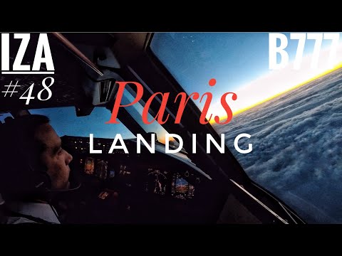 B777 LANDING Paris CDG | Cockpit View | ATC & Crew Communications