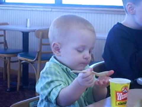 Ben eating a frosty.