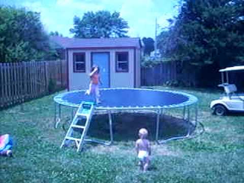 My kids playing in the backyard