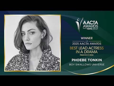 Phoebe Tonkin (Boy Swallows Universe) wins the AACTA Award for Best Lead Actress in a Drama