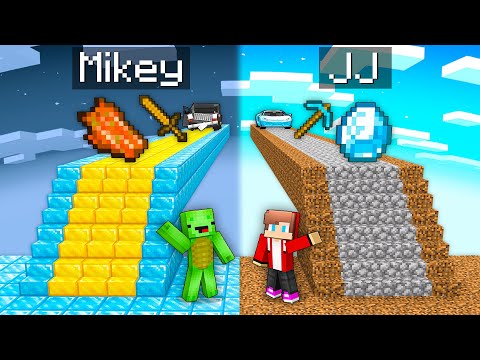 Mikey POOR vs JJ RICH Bridge Survival Battle in Minecraft (Maizen)