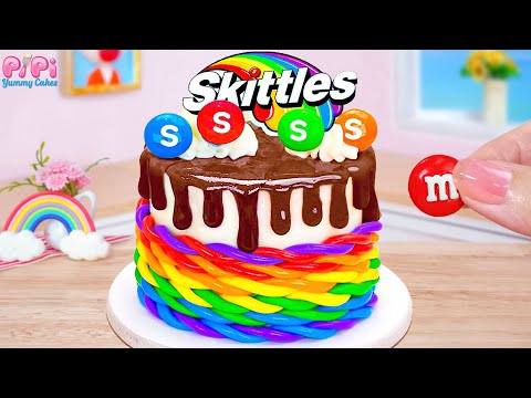 Best Dreamy Cake💘Making Miniature Rainbow Chocolate Cake Decorating With Skittles🌈Pipi Yummy Cakes