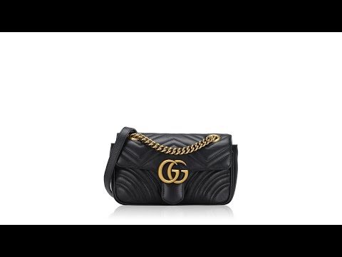 Gucci GG Marmont Matelasse Mini Flap Shoulder Bag Black