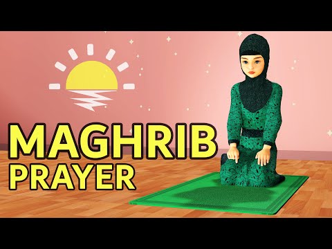 How to pray Maghrib for Girls - Step by Step - with Subtitle