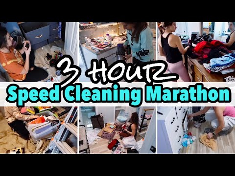 *EXTREME* 3 HOUR CLEANING MARATHON || HUGE DECLUTTER, ORGANIZE & SPEED CLEAN | SPRING CLEANING 2024