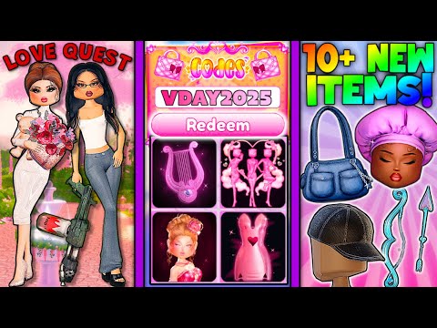 VALENTINE'S QUEST, CODE ITEMS, NEW MAP,  NEW POSES + REWORKS! | Dress To Impress