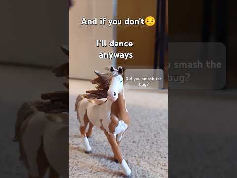 Double tap to smash the bug in her hair! 😭 #schleich #funny #ifyoudanceilldance #horses