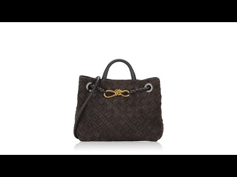 Bottega Veneta Suede Intrecciato Andiamo Small Shoulder Bag Fondant