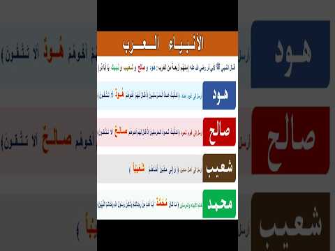 الأنبياء العرب    #انبياء_الله #الانبياء #الرسل #انبياء #اسماء_الانبياء #تسلسل_الانبياء