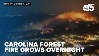 Carolina Forest Wildfire doubles from 600 to 1200 acres overnight