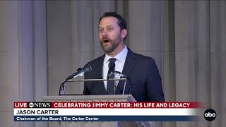 Jason Carter gives eulogy at funeral for later grandfather and former President Jimmy Carter