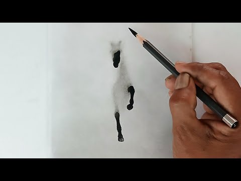 How to draw a running horse creative drawing/ Easy pencil drawing/