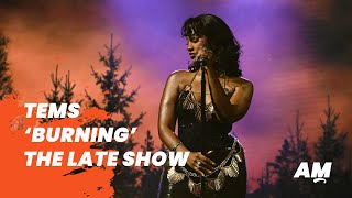 Tems Performs Burning on The Late Show